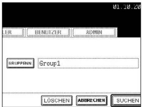 01.10.20 ER BENUTZER ADMIN GRUPPENN Group1 LOSCHEN ABBRECHEN SUCHEN
