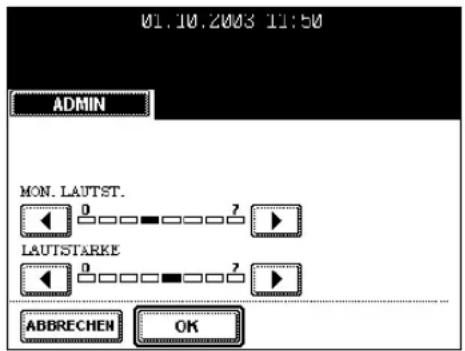 01.10.2003 11:50 ADMIN MON. LAUTST. LAUTSTARKE ABBRECHEN OK