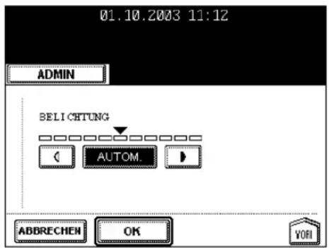 01.10.2003 11:12 ADMIN BELICHTUNG AUTOM. ADDRECHEN OK YORI
