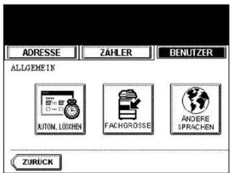 ADRESSE ZAHLER BENUTZER ALLGEME IN AUTON. LOSCHEN FACHGRÖSSE ÄNDERE SPRACHEN ZURÜCK