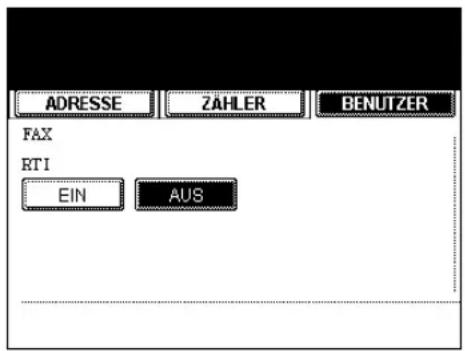 ADRESSE ZAHLER BENUTZER FAX RTI EIN AUS