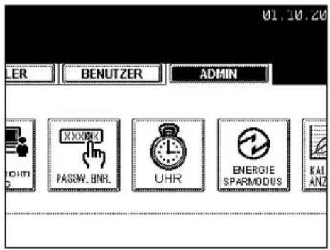 01.10.20 LER BENUTZER ADMIN XXXXXXX PASSW.BNRL UHR ENERGIE SPARMODUS KAL ANZ