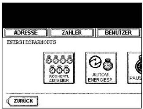 ADRESSE ZAHLER BENUTZER ENERGIESPARMODUS WOG HENTL ZEITGEBER ALITOM ENERGESP. PAUS ZURÜCK