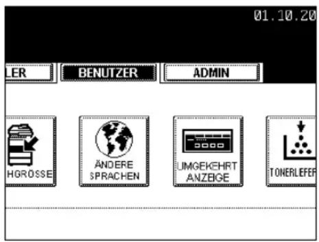 01.10.20 LER BENUTZER ADMIN HGROSSE ÄNDERE SPRACHEN UMGEKEHRT ANZEIGE TONERLEFEF
