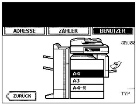 ADRESSE ZAHLER BENUTZER GRUSS A4 A3 A4-R ZURÜCK TYP