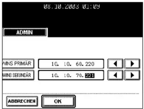 08.10.2003 01:09 ADMIN WINS PRIMÄR 10. 10. 60. 220 WINS SEUNDÄR 10. 10. 70. 221 ABBRECHEN OK