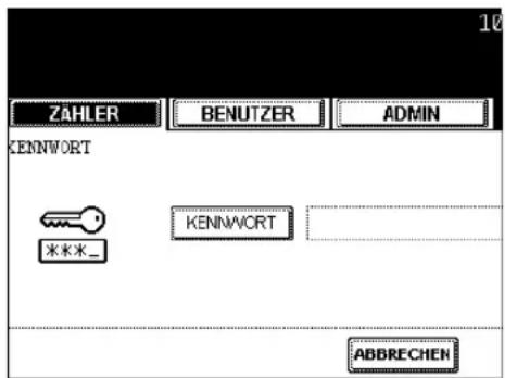 ZAHLER BENUTZER ADMIN KENNWORD ***_ KENNWORD ABBRECHEN