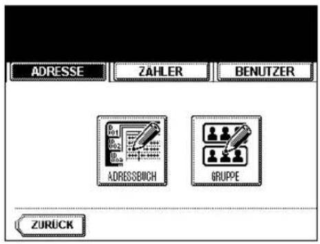 ADRESSE ZÄHLER BENUTZER ADRESSBUCH GRUPPE ZURÜCK
