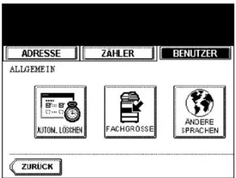 ADRESSE ZÄHLER BENUTZER ALLGEME IN AUTON. LÖSCHEN FACHGROSSE ÄNDERE SPRACHEN ZURÜCK