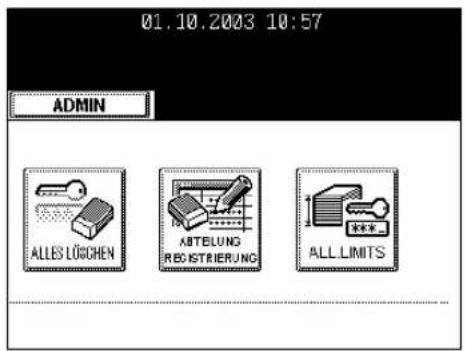 01.10.2003 10:57 ADMIN ALLES LÖSCHEN ABTEBLUNG REGISTRIERUNG ALL LIMITS