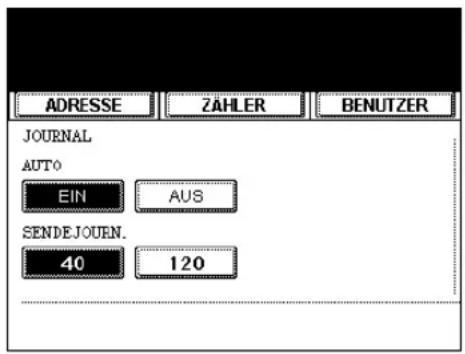 ADRESSE ZÄHLER BENUTZER JOURNAL AUTO EIN AUS SENDEJOURN. 40 120