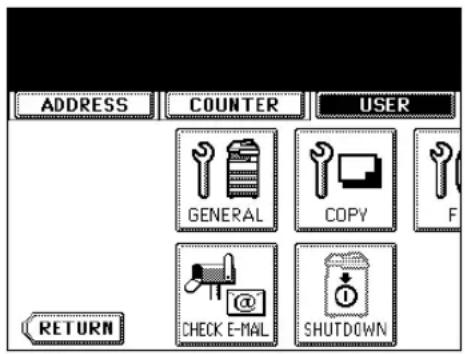 ADDRESS COUNTER USER GENERAL COPY F RETURN CHECK E-MAIL SHUTDOWN
