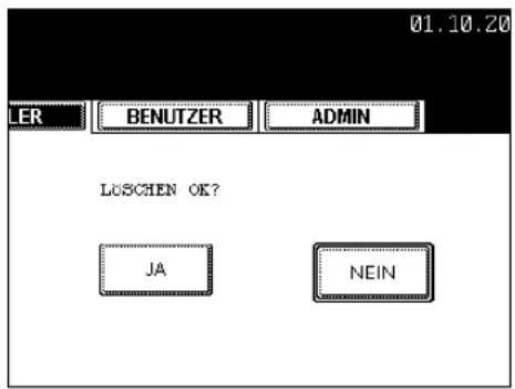 01.10.20 LER BENUTZER ADMIN LOSCHEN OK? JA NEIN