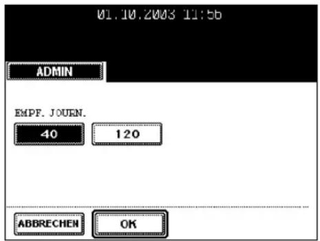 01.10.2003 11:56 ADMIN EMPF. JOURN. -40 120 ABBRECHEN OK