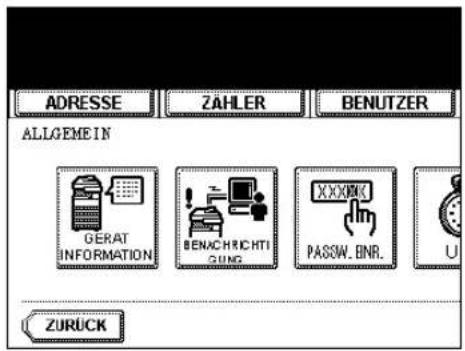 ADRESSE ZÄHLER BENUTZER ALLGEMEIN GERAT INFORMATION BENACHRICHTI GUNG XXXXXX PASSOW. BNR. U ZURÜCK