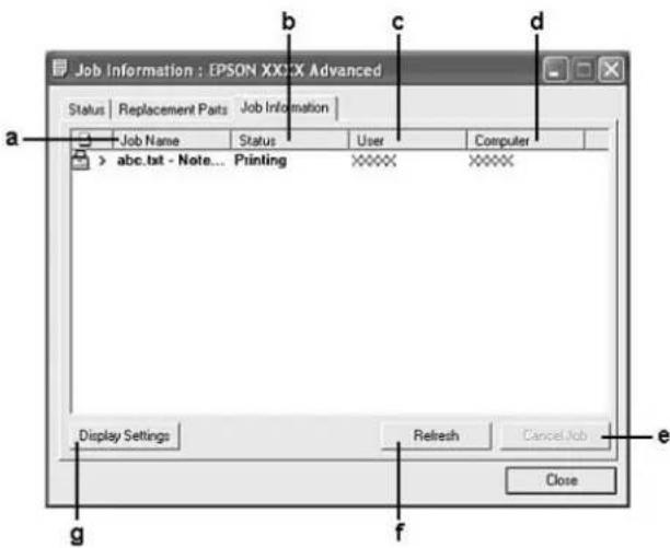 EPSON AcuLaser M2410 - Job Information (Auftragsinformationen) - 1