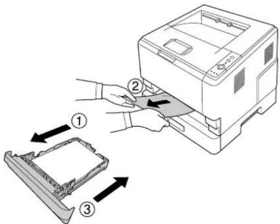 EPSON AcuLaser M2310 - Papierstau im Bereich des 250-Blatt-Papiermagazins - 2
