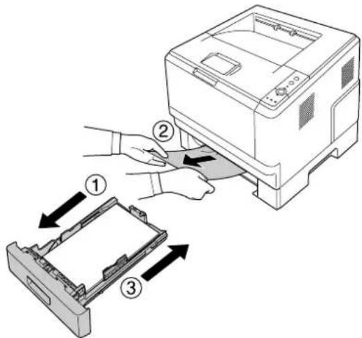 EPSON AcuLaser M2310 - Papierstau im Bereich des 250-Blatt-Papiermagazins - 1