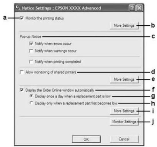 EPSON AcuLaser M8000 - Einstellungen für Benachrichtigung - 1