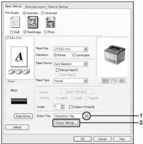EPSON AcuLaser M8000 - Ausgabeeinstellungen - 1