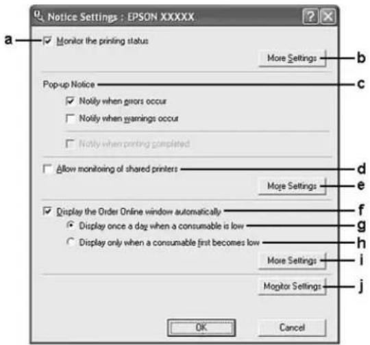 EPSON AcuLaser M2010 - Benachrichtigungsoptionen - 1