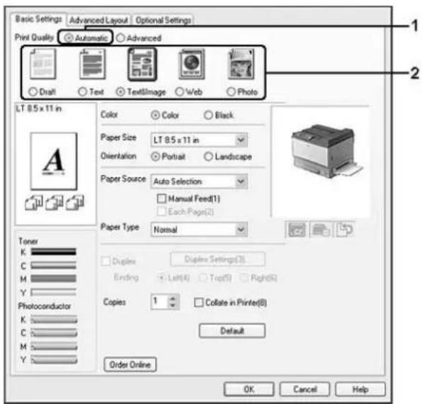EPSON AcuLaser C9200 - Windows: - 1