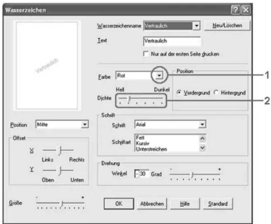 EPSON AcuLaser 2600 - Verwenden eines Wasserzeichens - 2