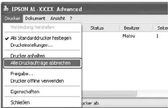 EPSON AcuLaser 2600 - Abbrechen des Druckvorgangs - 2