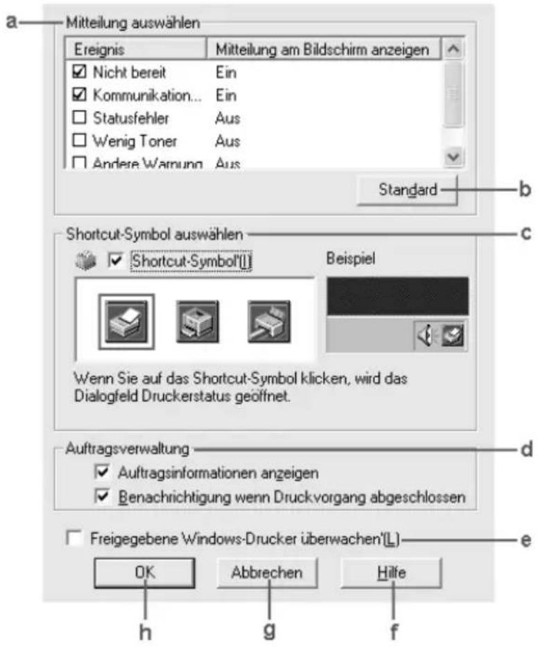 EPSON AcuLaser 2600 - Einstellen der Überwachungsoptionen - 1