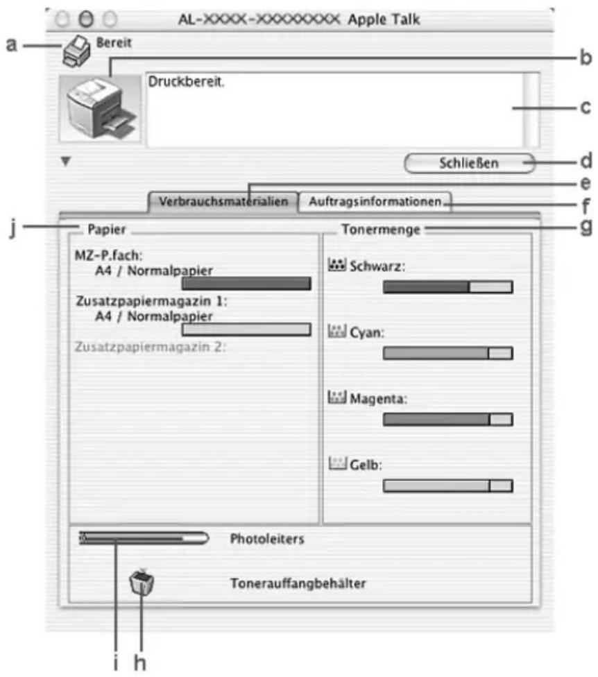 EPSON AcuLaser 2600 - Informationen zum Druckerstatus - 1