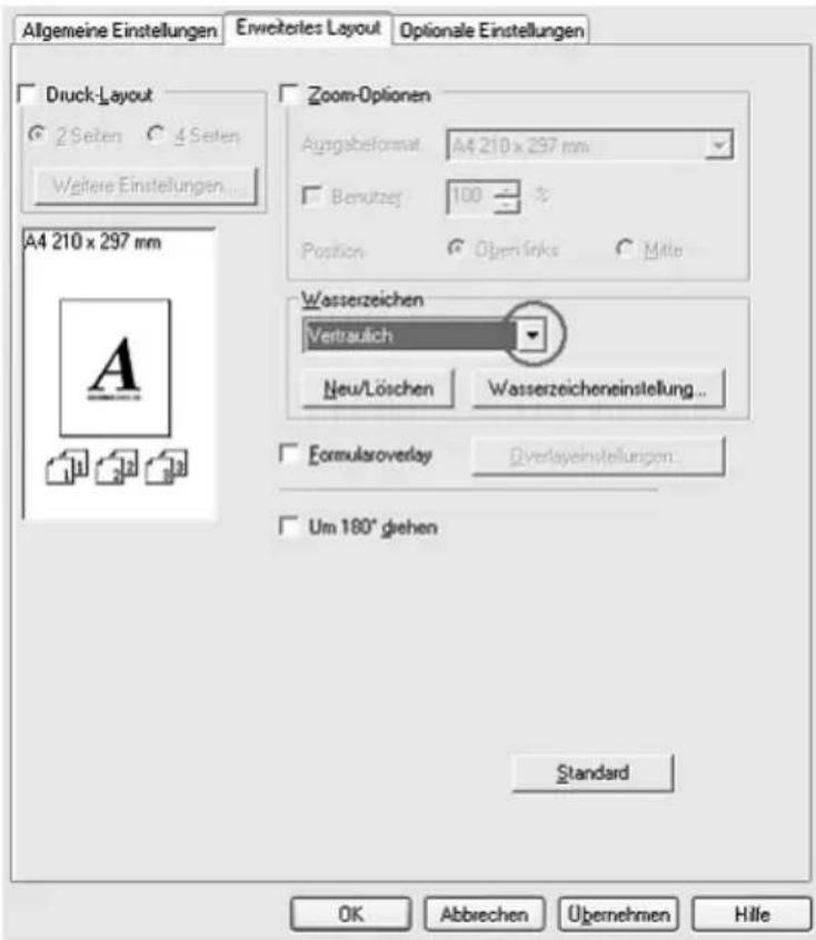 EPSON AcuLaser 2600 - Verwenden eines Wasserzeichens - 1