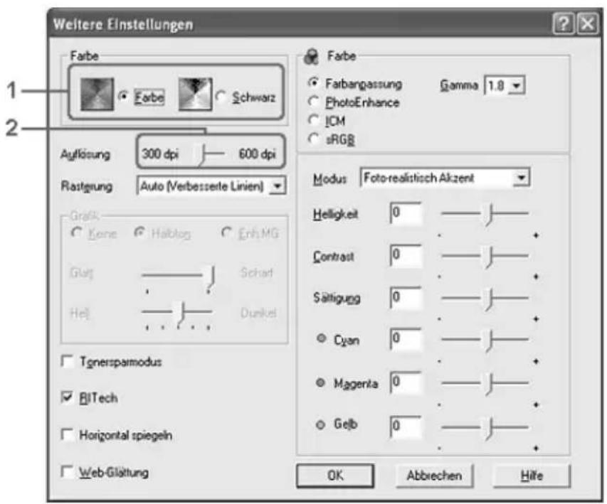 EPSON AcuLaser 2600 - Anpassen von Druckeinstellungen - 1