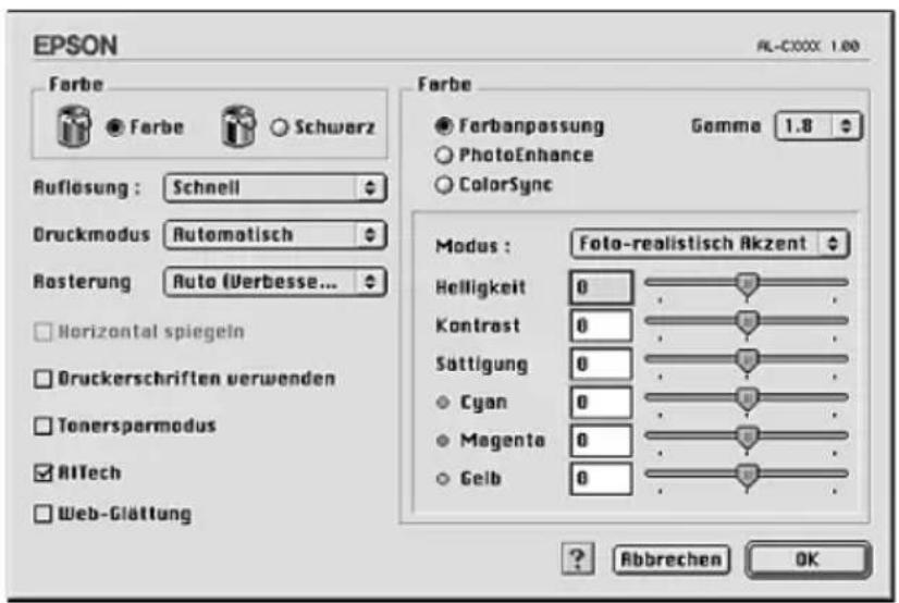 EPSON AcuLaser 2600 - Anpassen von Druckeinstellungen - 1