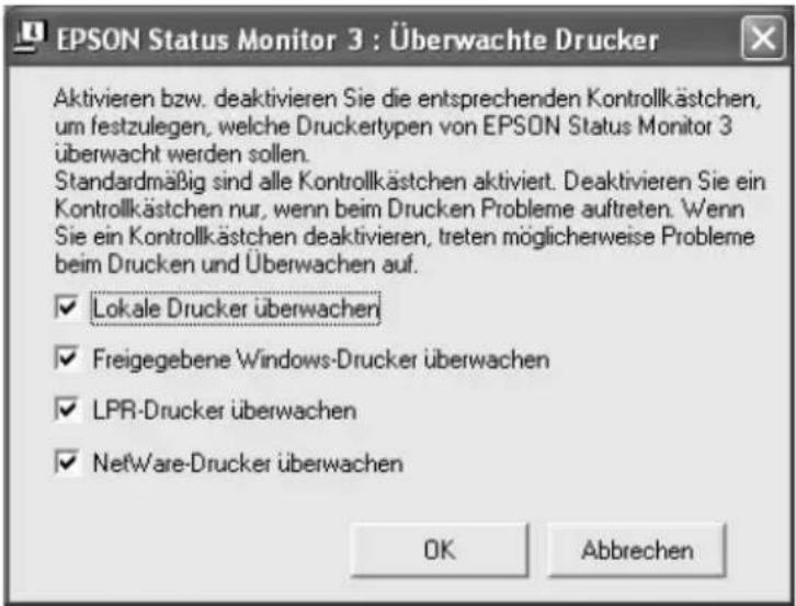 EPSON AcuLaser 2600 - Einstellungen für überwachte Drucker - 1