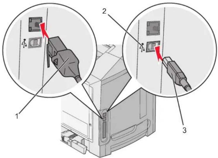 LEXMARK C534 - Attaching cables - 1