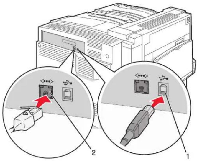 LEXMARK C935 - Attaching cables - 1