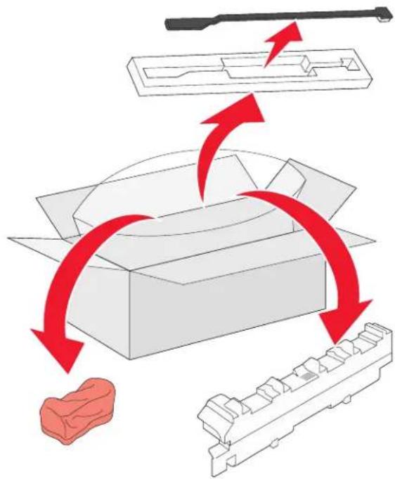 LEXMARK C935 - Replacing the waste toner box - 2
