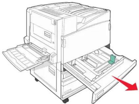 LEXMARK C935 - Loading the 520-sheet trays - 1