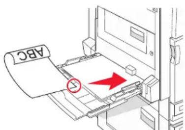 LEXMARK C935 - Loading letterhead in the multipurpose feeder - 1