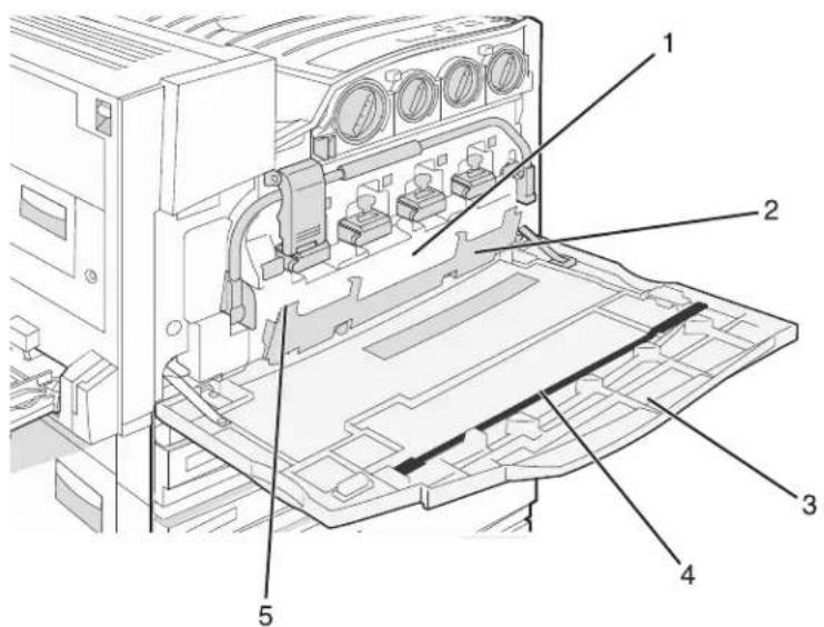 LEXMARK C935 - Replacing the waste toner box - 1