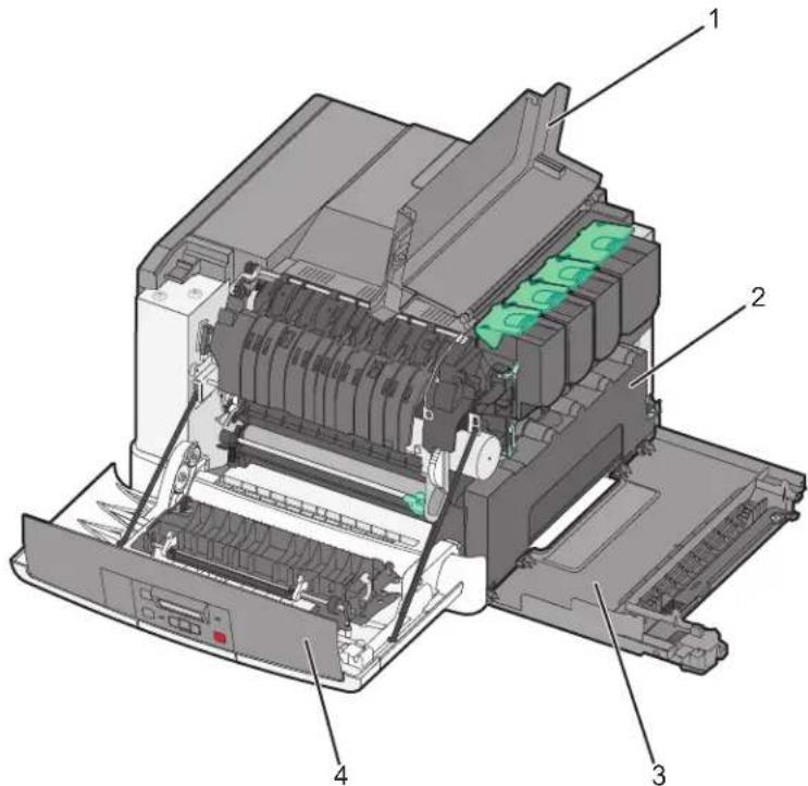LEXMARK C543 - Replacing the waste toner bottle - 1