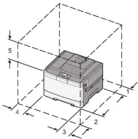 LEXMARK C543 - Selecting a location for the printer - 1