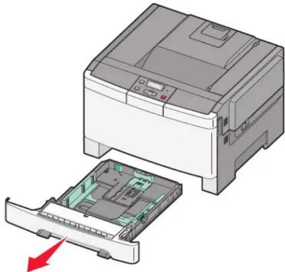 LEXMARK C543 - Loading the standard 250-sheet tray - 1