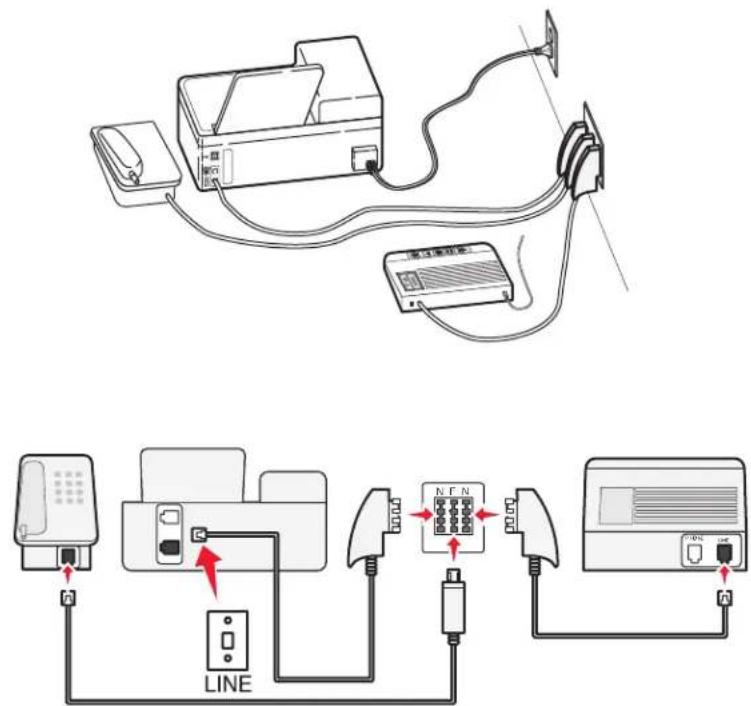 LEXMARK PRO 908 - Anschließen des Druckers an eine Telefonbuchse in Deutschland - 2