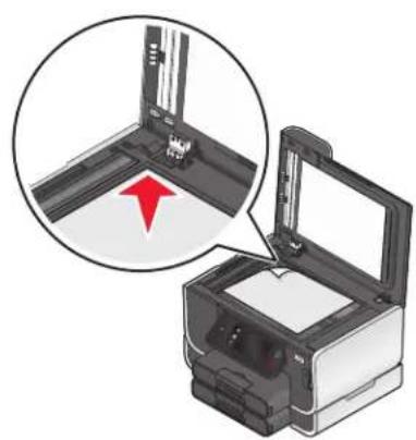 LEXMARK PRO 905 - Legen des Originaldokuments auf das Scannerglas - 1