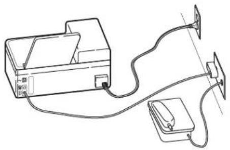 LEXMARK PRO 901 - Anschließen des Druckers an eine Telefonbuchse, die nicht dem RJ-11-Standard entspricht - 1