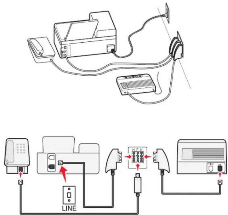 LEXMARK PRO 702 - Anschließen des Druckers an eine Telefonbuchse in Deutschland - 2