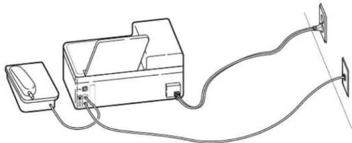 LEXMARK PRO 702 - Einrichtung 2: Der Drucker ist an eine Telefonbuchse angeschlossen, und das Kabelmodem ist an anderer Stelle im Haus installiert - 1