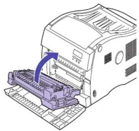 LEXMARK Optra C710 - Align the holes on the bottom of the new transfer roller with the springs on the front cover. - 2