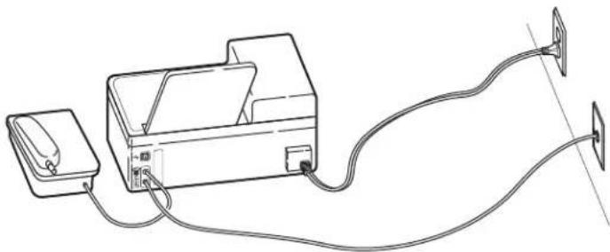 LEXMARK Interpret S402 - Einrichtung 2: Der Drucker ist an eine Telefonbuchse angeschlossen, und das Kabelmodem ist an anderer Stelle im Haus installiert - 1